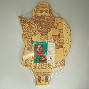Vtg Walnut Hallow Wooden Santa Claus Christmas Craft Centerpiece Door Decor